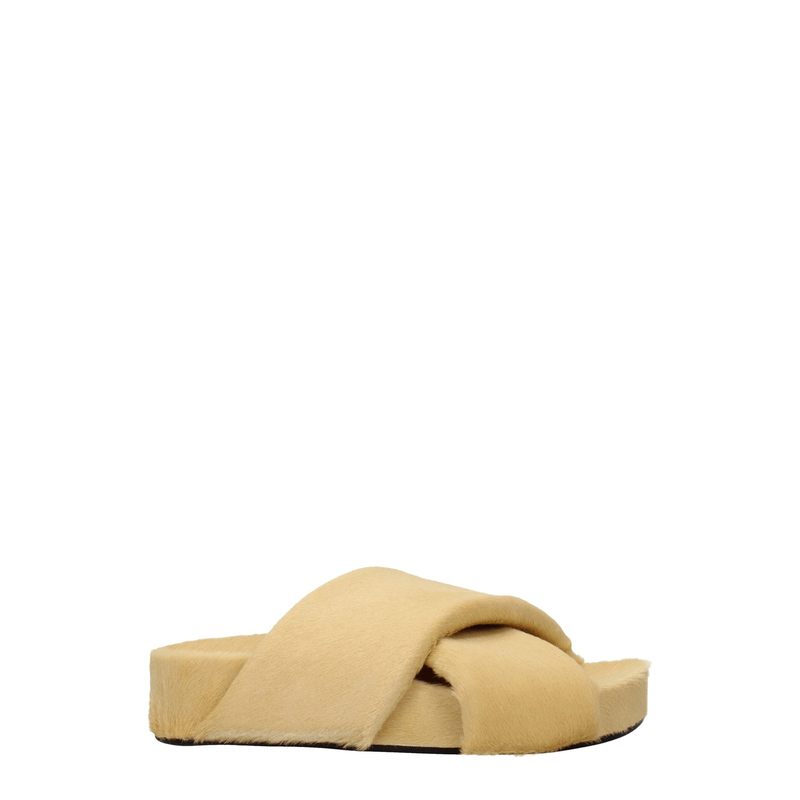 Beige horsehair slippers-null