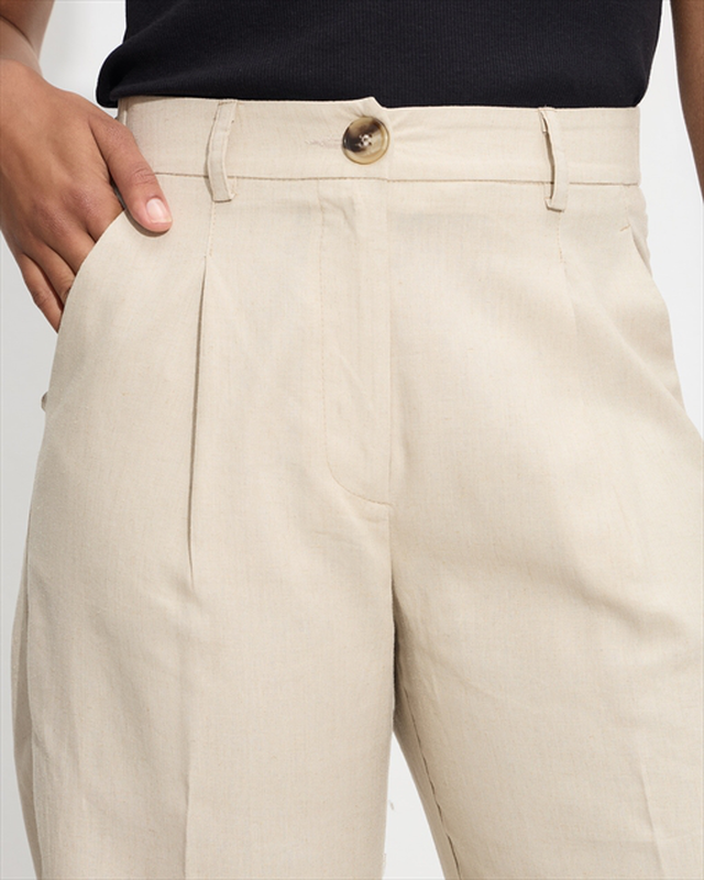 Trouser linen pleated-null