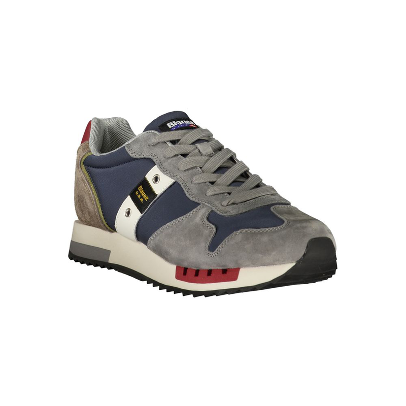 Blue polyurethane men's sneaker-null