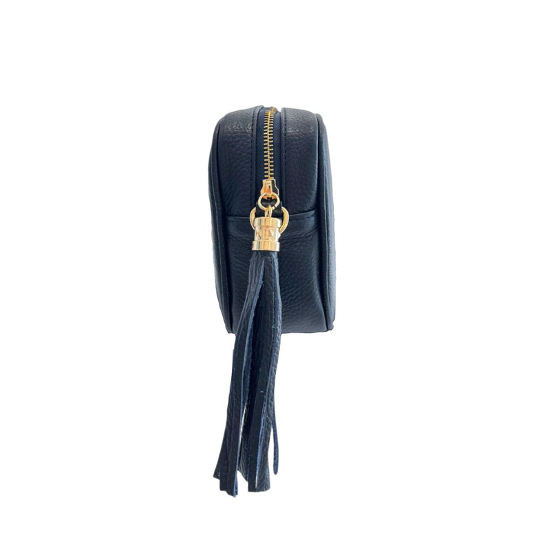 Blue leather women crossbody bag-null