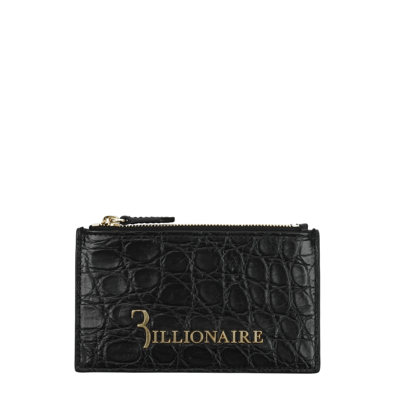Black crocodile cardholder-null