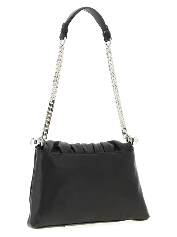 Black calfskin shoulder bag-null