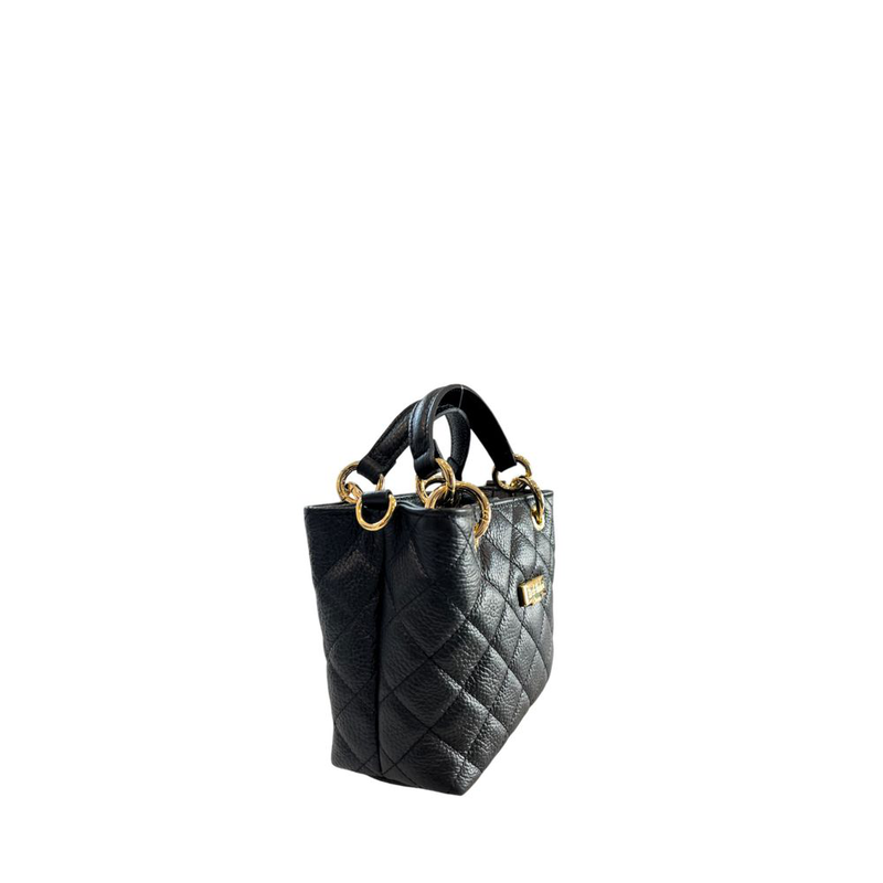 Black leather women handbag-null