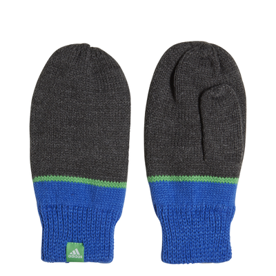 Stripy mittens, Dgreyh/blue, medium