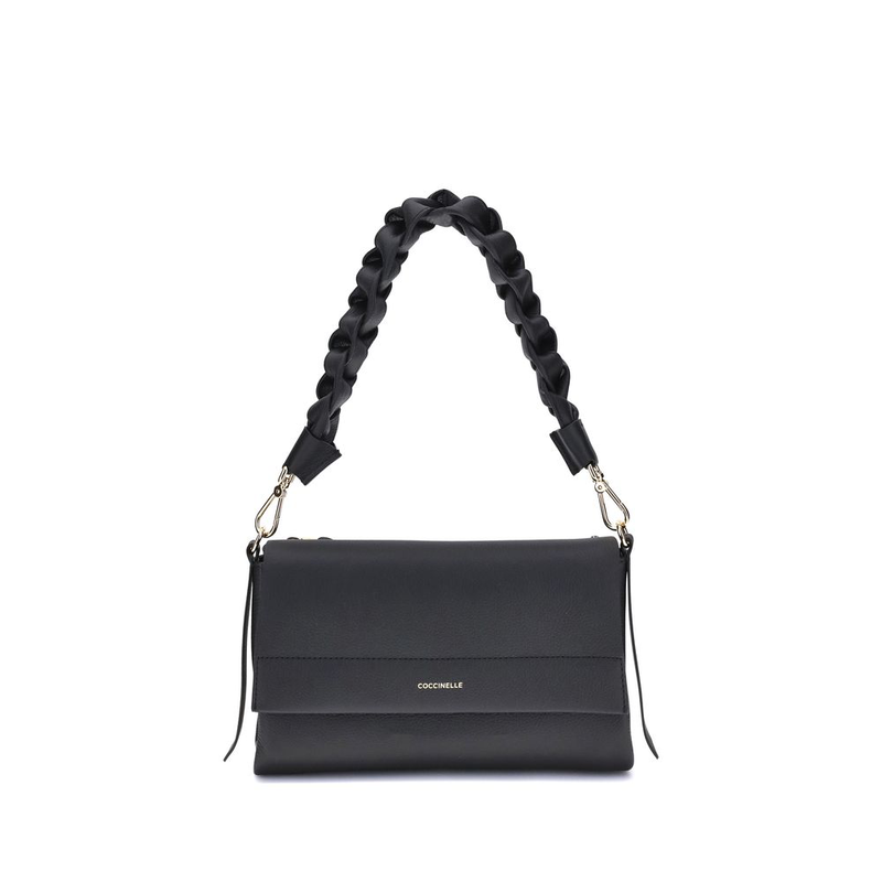 Black calf leather bos taurus shoulder bag-null