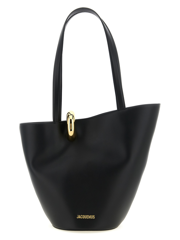 Black cowhide shoulder bag-null