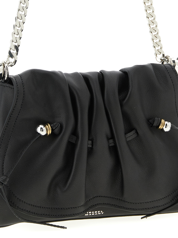 Black calfskin shoulder bag-null