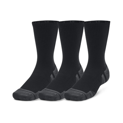 Under armour performance tech crew sock 3 pack white 1379512-001, Black, medium
