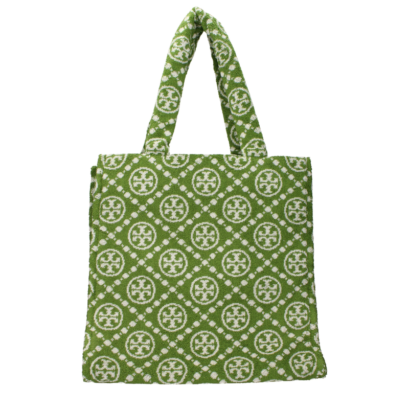 Green cotton-like shoulder bag-null