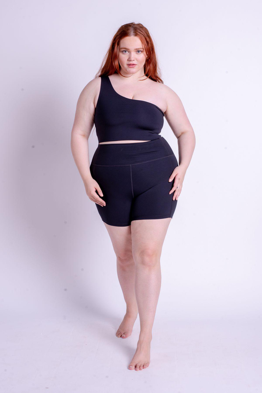 Product image: Girlfriend collective one shoulder bianca bra in black-null