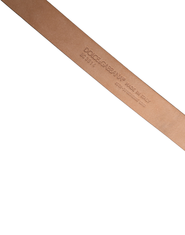 Men brown goatskin leather metal buckle belt-null