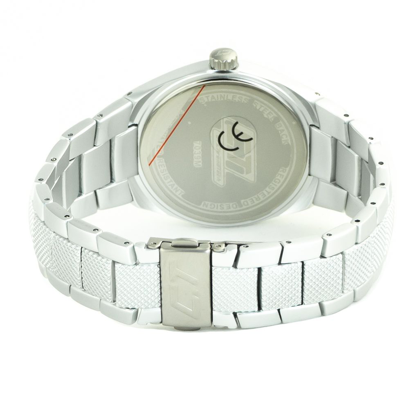 Silver stainless steel dress watch-null