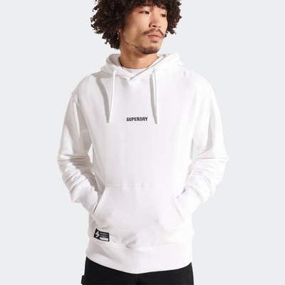Superdry code micro logo hoodie, White, medium