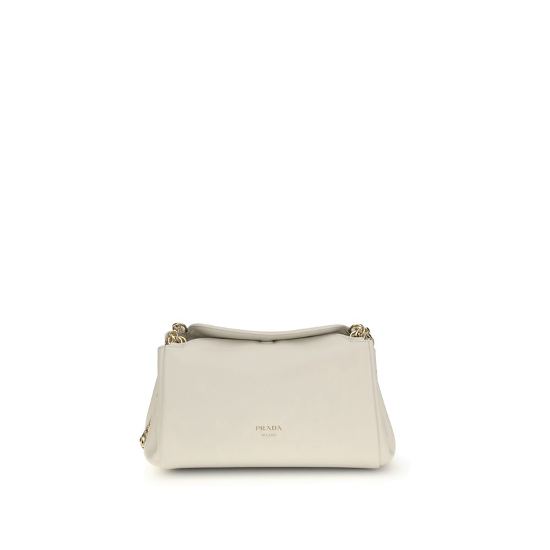 White calf leather bos taurus shoulder bag-null