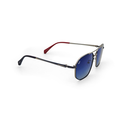 OJO sunglasses square silver blue frame and temples with gradient blue polarised lenses rx, , medium