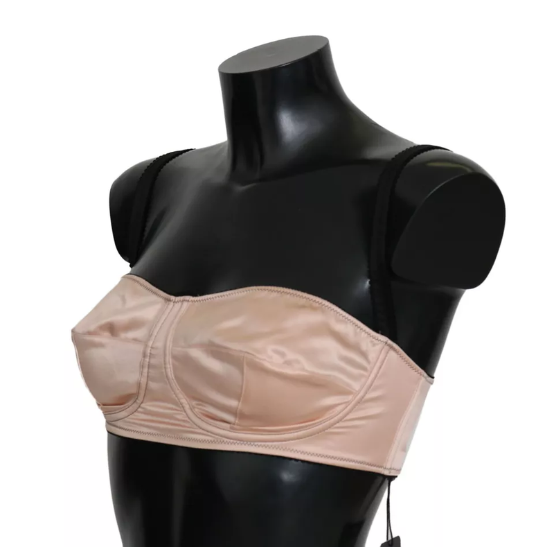 Black straps pink balconcino bra-null