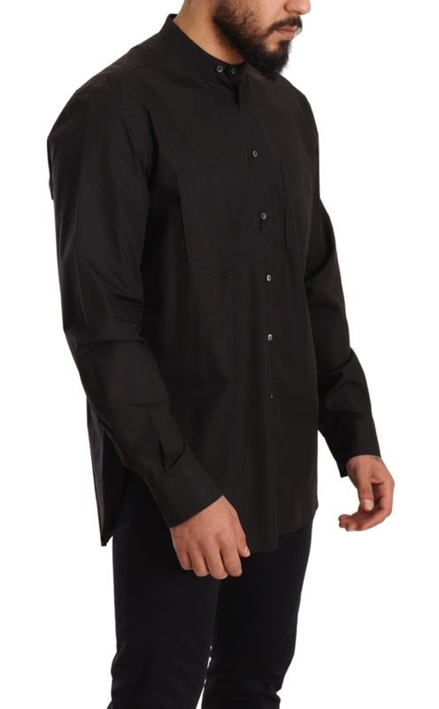 Black 100% cotton formal dress top shirt-null
