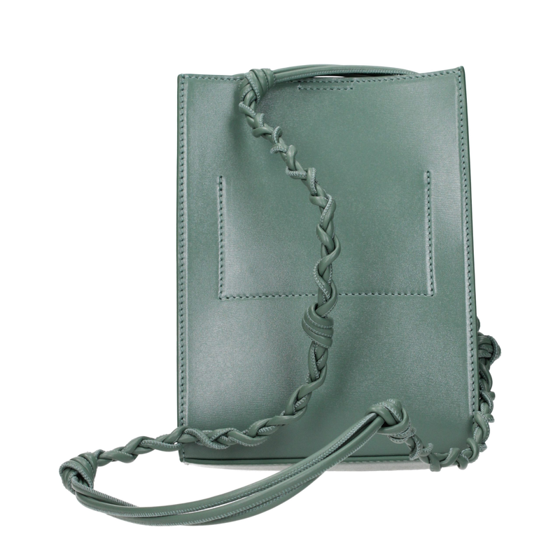 Green leather crossbody bag-null