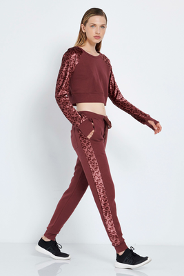 Bdtk women velourw jogger pants - medium crotch (1212-907000, Earth, medium