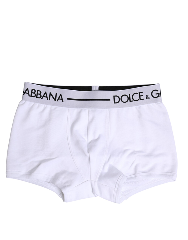 White cotton stretch regular boxer underwear-null
