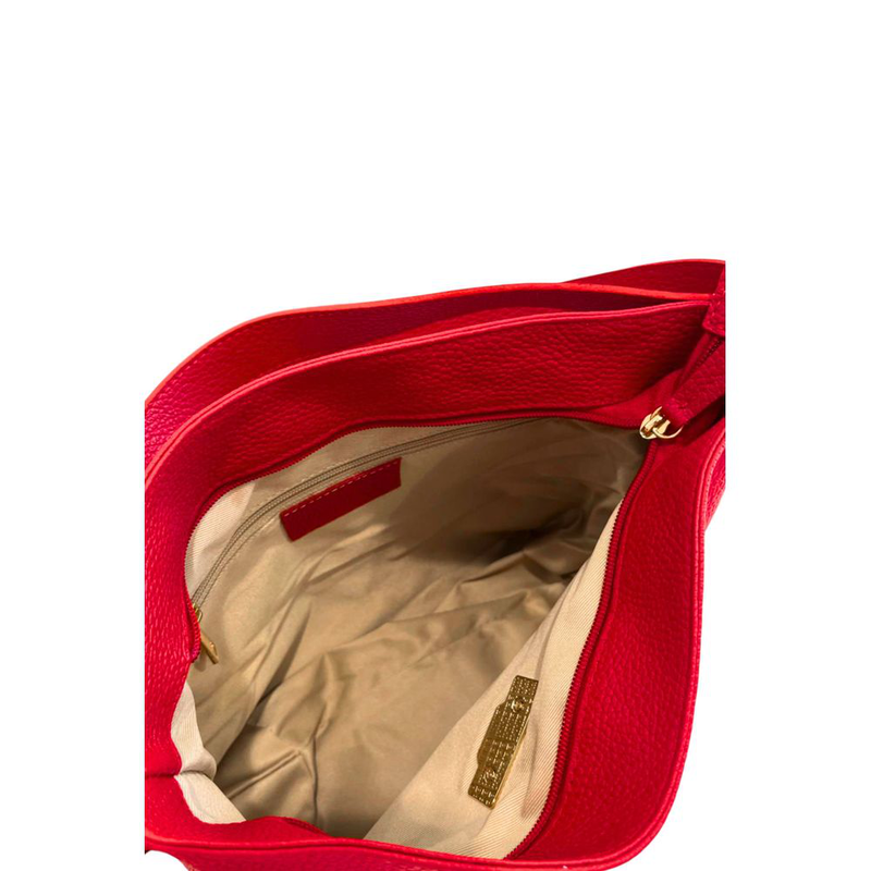 Red leather women bag-null
