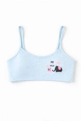 Teen cotton elephant bra #022209, Baby Blue, medium