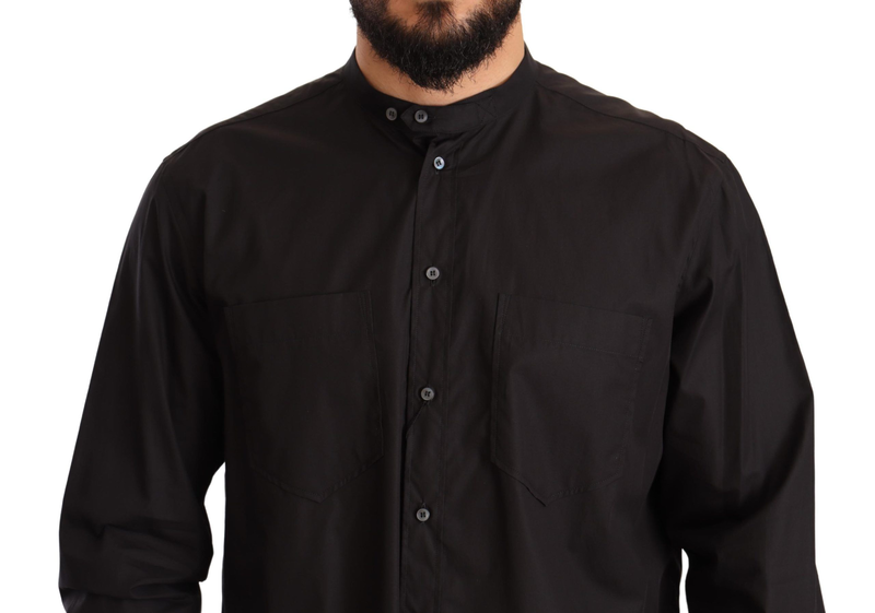 Black 100% cotton formal dress top shirt-null