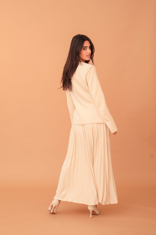 Margaret pleated skirt - cream-null