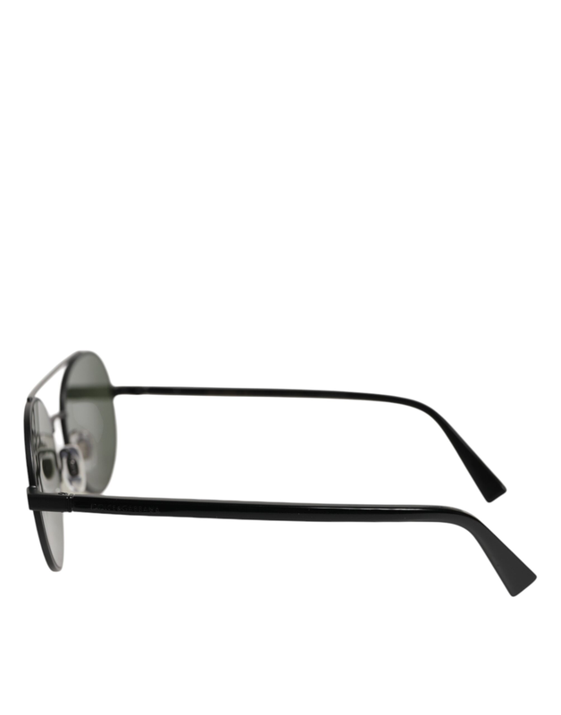 Matte black steel frame gray lens sunglasses-null