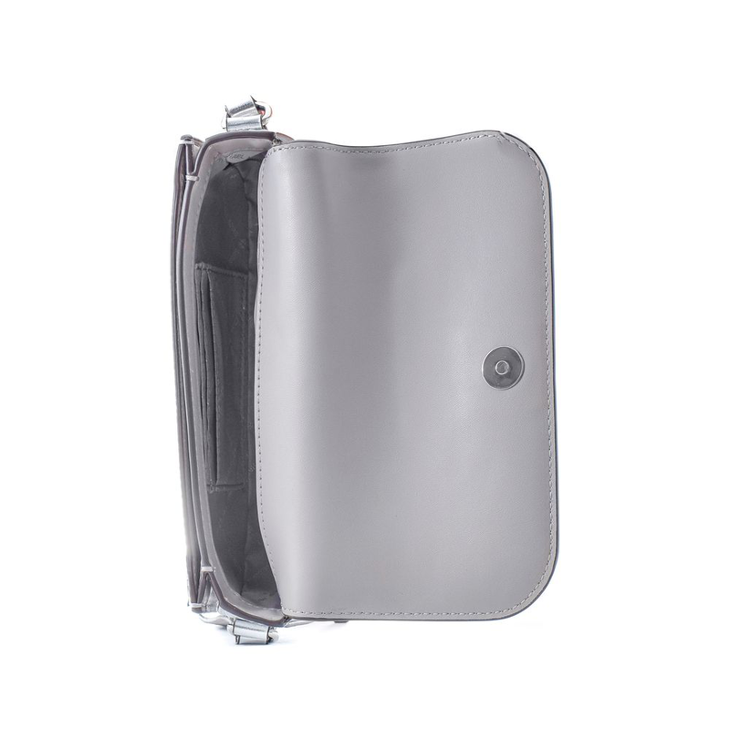 Gray leather shoulder bag-null