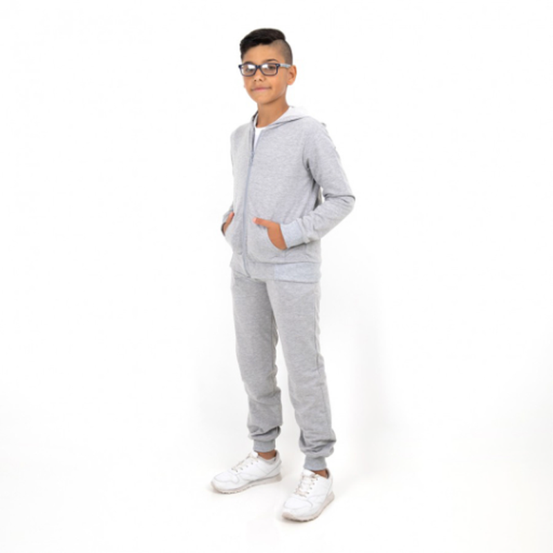 Children tracksuit set with elastan,top is with full zip and hook #gs-1201 image number null
