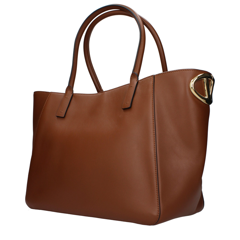 Brown leather handbag-null