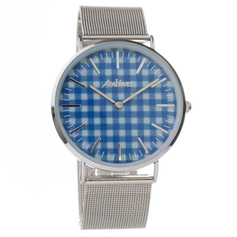 Silver stainless steel dress watch-null