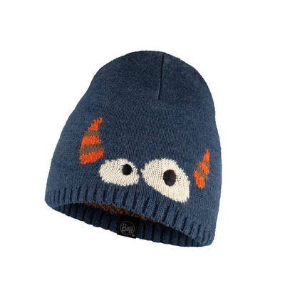 Knitted hat bonky eyes denim, , medium