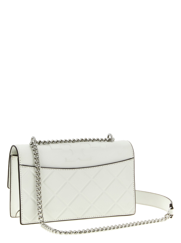 White goatskin crossbody bag-null
