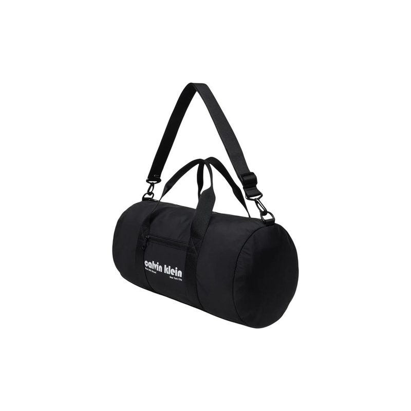 Black recycled polyester duffel bag-null
