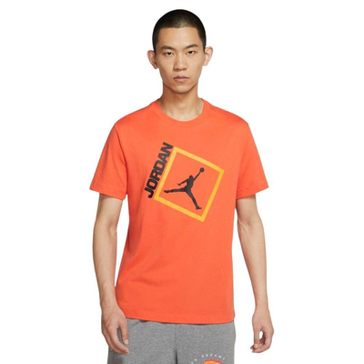 Nike jordan jumpman box ss crew, Orange / Black, medium