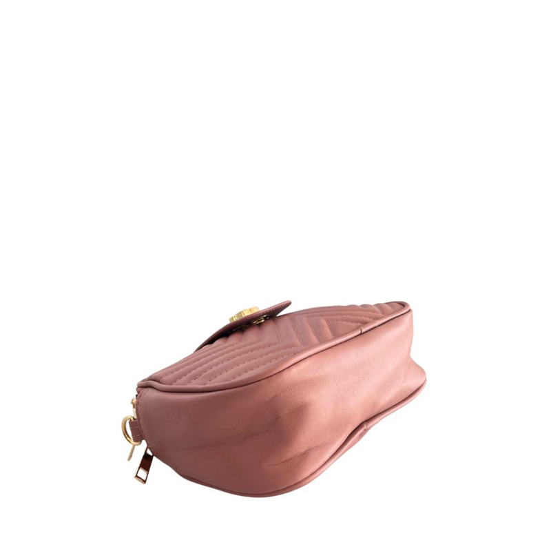 Pink pu women crossbody bag-null