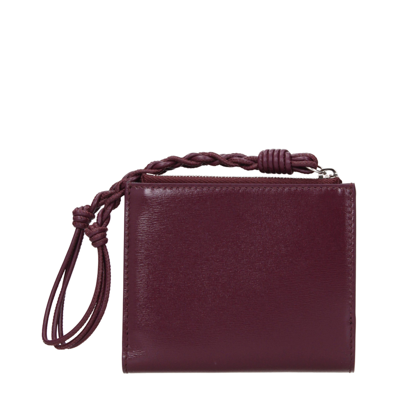 Red leather wallet-null