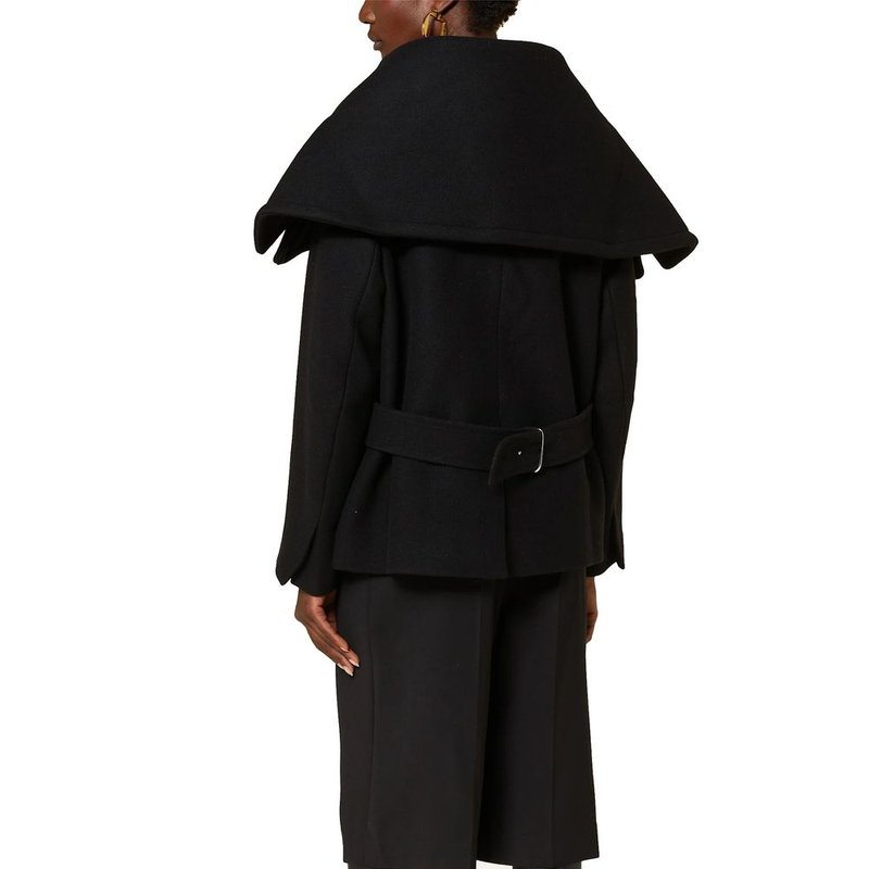 Black virgin wool coat-null