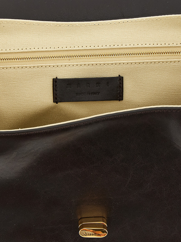 Brown calfskin shoulder bag-null