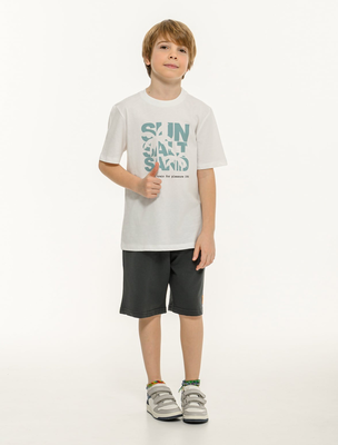 Bdtk jounior boy's sets t-shirt ss & long shorts, White, medium