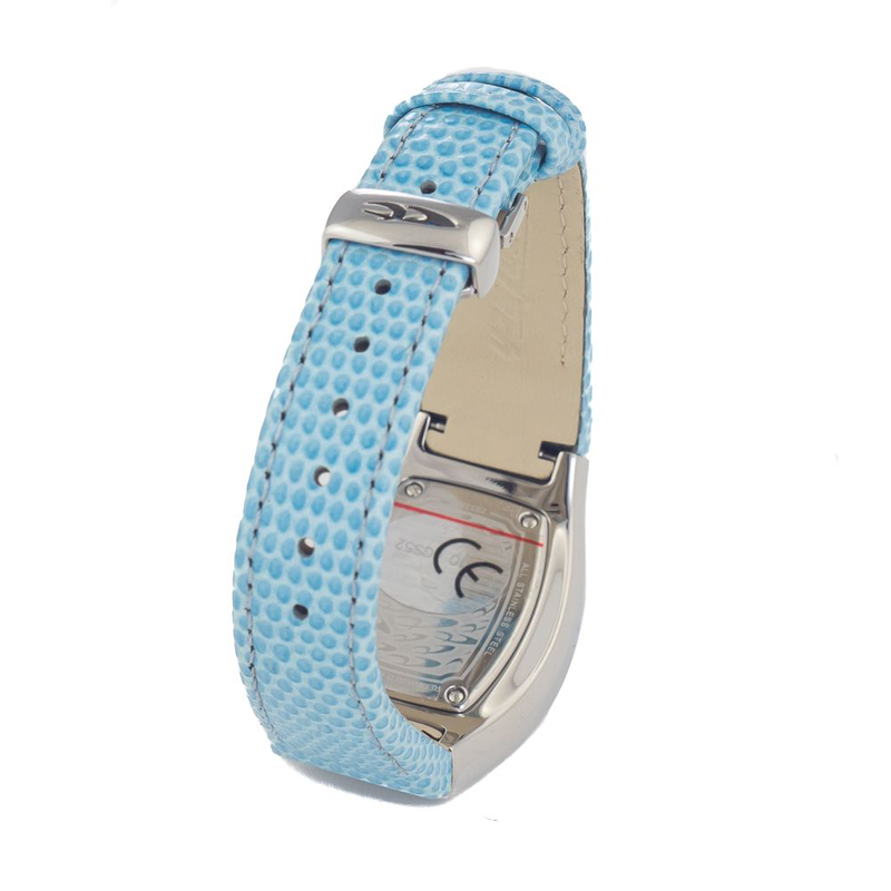 Blue leather dress watch-null