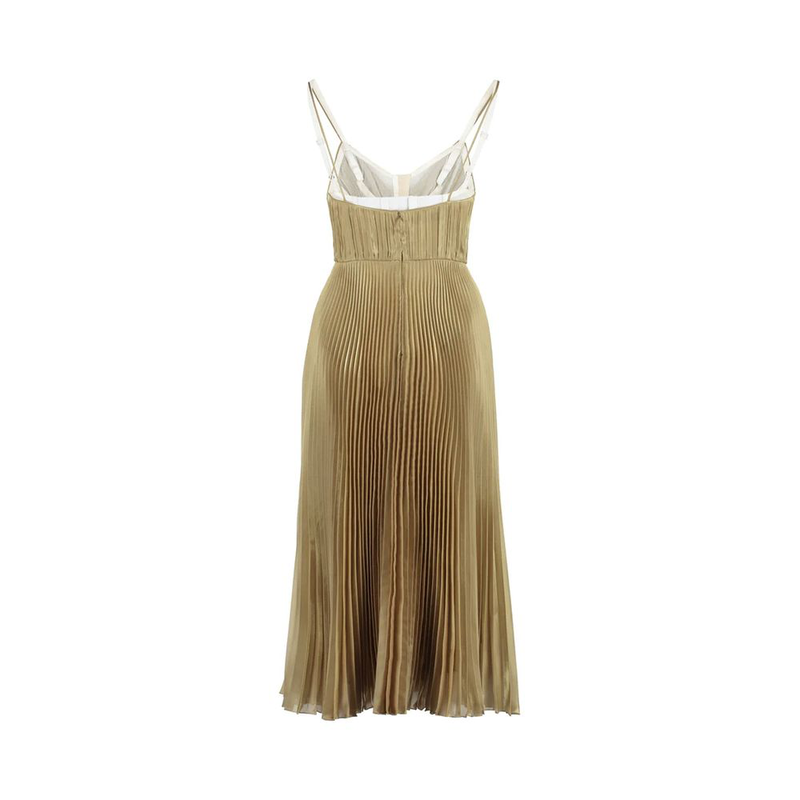 Gold polyester casual dress-null