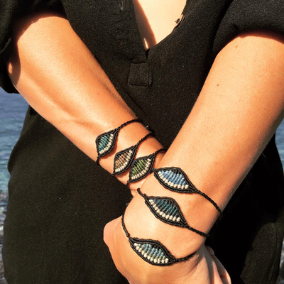 Bow eye bracelet, Green, medium