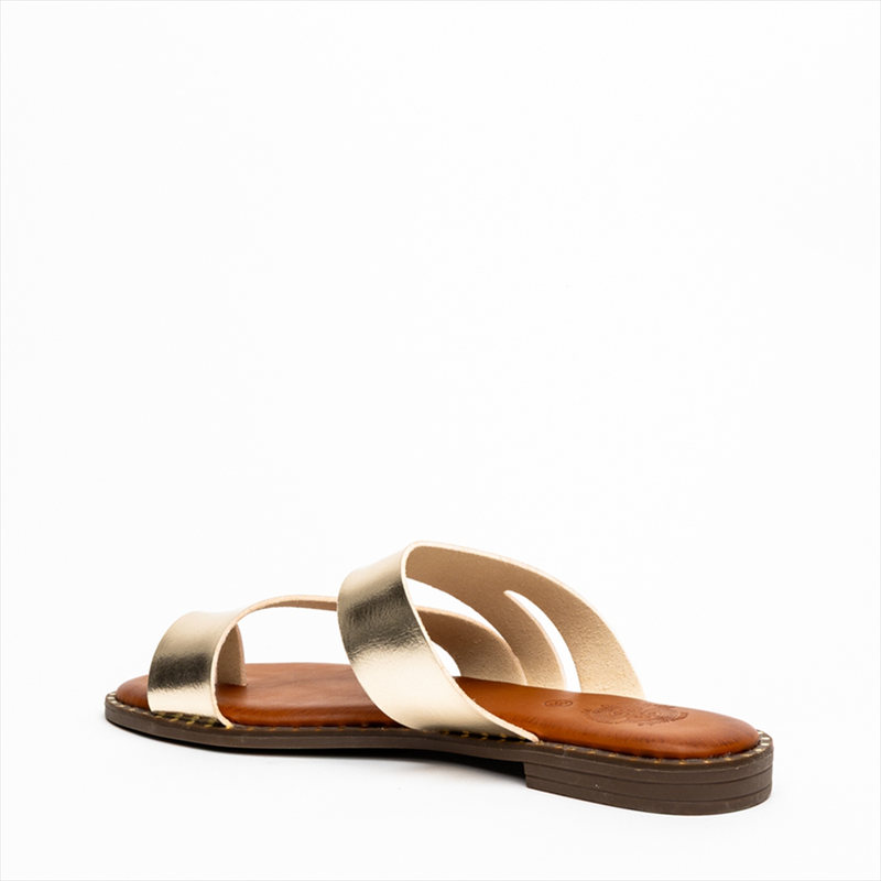 Product image: Athenais asymmetrical strap toe flat slider sandals with decorative sole-null