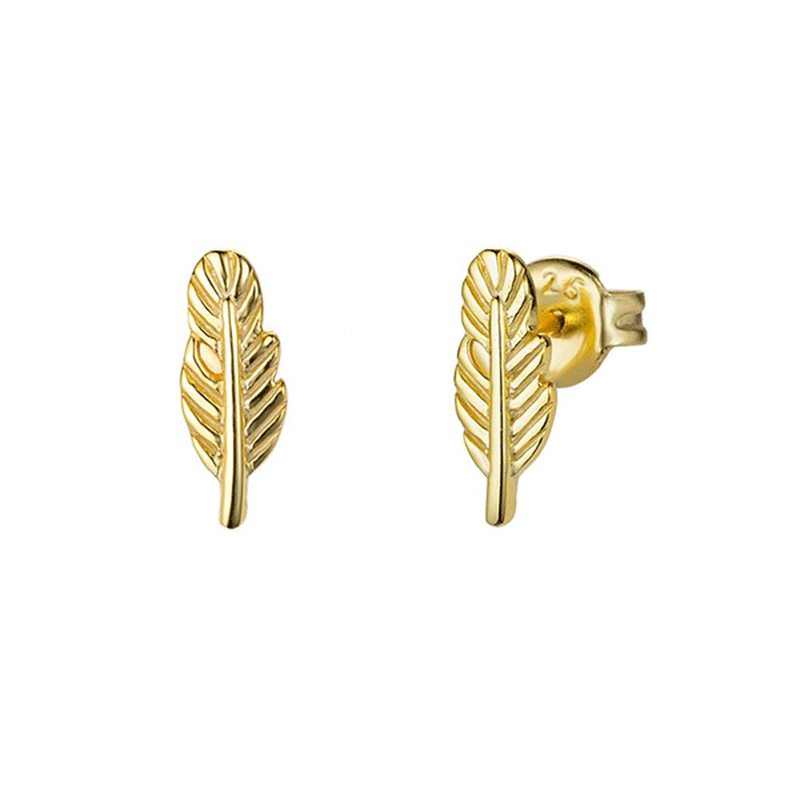 Leaf stud earrings-null