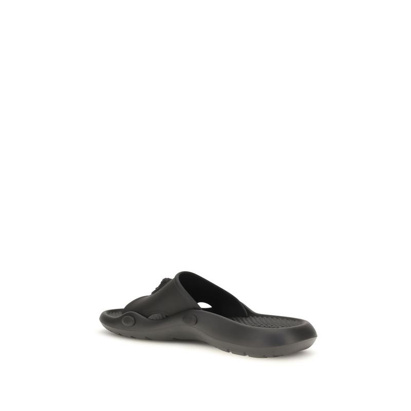 Black rubber sandals-null