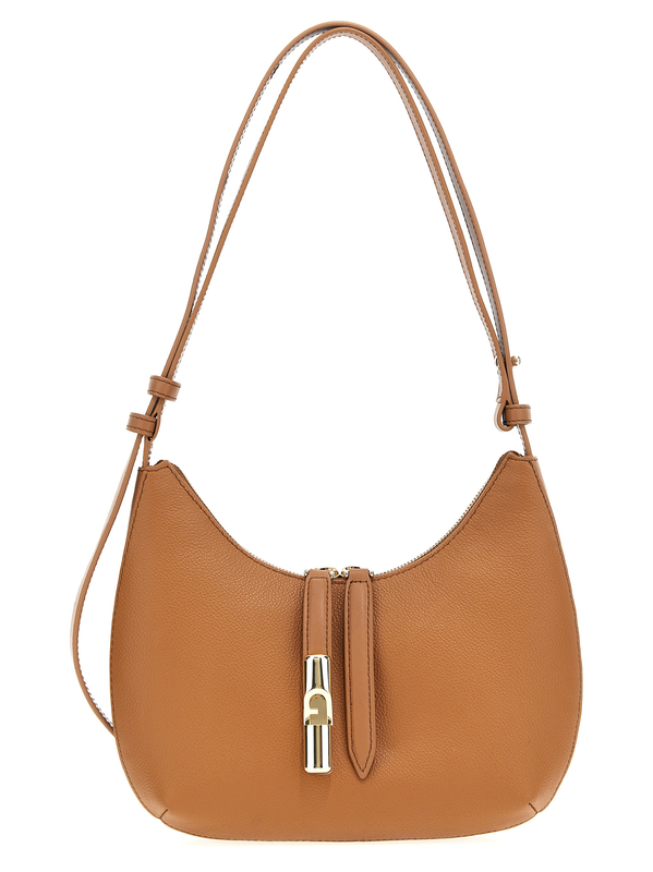 Brown leather shoulder bag-null
