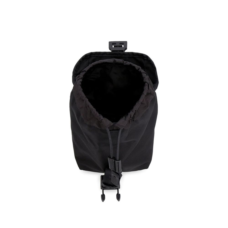 Black nylon backpack-null